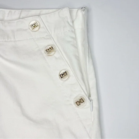 J McLaughlin White Dominica Shorts Sailor Button Cotton Stretch size 6 NEW - Picture 7 of 7